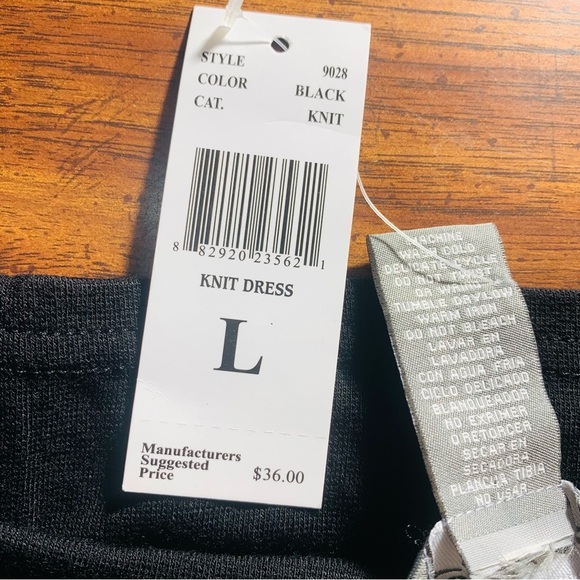 NEW-Contact New York Black Short Sleeve Dress SZ L - Picture 6 of 6